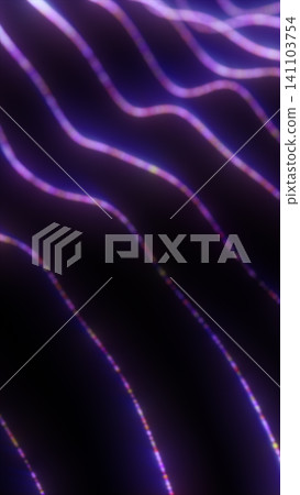 Dark abstract background with flowing purple neon waves, soft glowing lines, and futuristic fiber optic motion. Dark abstract background with flowing purple neon waves, soft glowing lines, and futuristic fiber optic motion. 141103754