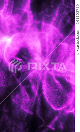 Abstract purple plasma texture with glowing fluid forms and smoky energy swirling through a dark futuristic background. 141103759