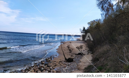 Beach - Baltic Sea - Sweden - stones on the sand Beach - Baltic Sea - Sweden - stones on the sand 141103877