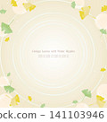 Autumn Japanese-style frame with water ripples surrounded by ginkgo leaves (square) 141103946