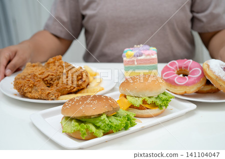 Junk food no good health eating for diet. Junk food no good health eating for diet. 141104047