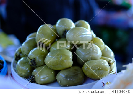 pickled green tomatoes. Natural and healthy pickled green tomatoes pickled green tomatoes. Natural and healthy pickled green tomatoes 141104088