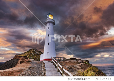 Castle Point Lighthouse at sunrise on the Wairarapa Coast in New Zealand 141104547