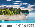 Pukaki Lake and Mount Cook in distance, South Island in New Zealand 141104553