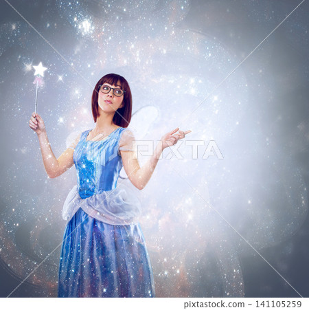 Studio, princess and woman with wand for magic, happiness and looking for wishes for fantasy in background. Adult, female person and girl with butterfly wings, dress and model with joy and mystical Studio, princess and woman with wand for magic, happiness and looking for wishes for fantasy in background. Adult, female person and girl with butterfly wings, dress and model with joy and mystical 141105259