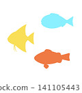 色彩繽紛的熱帶魚和魚類剪影圖示插畫集 - 海洋生物 - 夏季主題 141105443