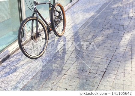 陽光透過樹葉灑在一輛廢棄的腳踏車上。 陽光透過樹葉灑在一輛廢棄的腳踏車上。 141105642