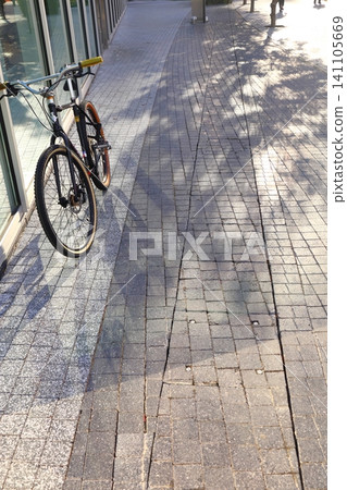 Sunlight filtering through the trees and an abandoned bicycle Sunlight filtering through the trees and an abandoned bicycle 141105669