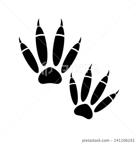 Paw footprint logo icon flat illustration design Paw footprint logo icon flat illustration design 141106281