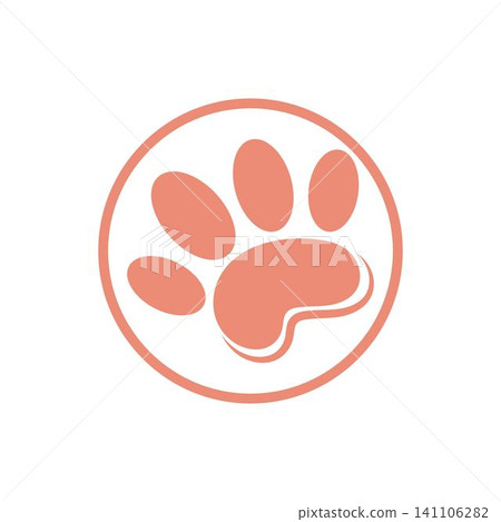 Paw footprint logo icon flat illustration design Paw footprint logo icon flat illustration design 141106282