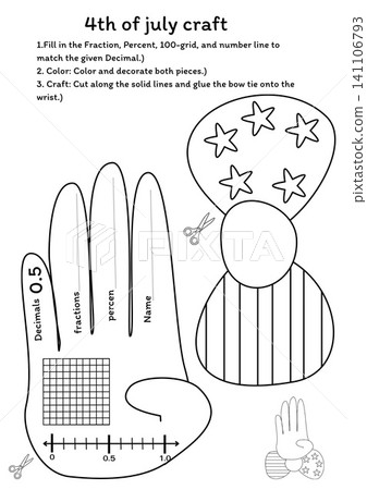4th of July Decimal Craft worksheet 4th of July Decimal Craft worksheet 141106793