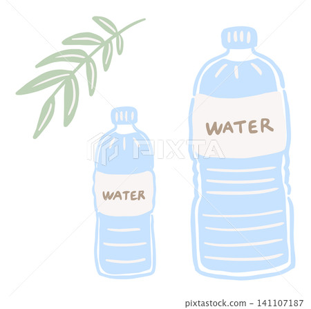 手繪的礦泉水瓶插圖 141107187