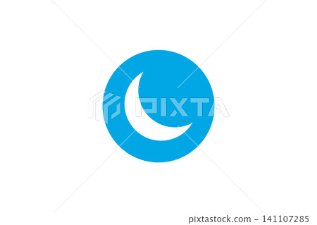A minimalist blue crescent moon icon representing night, sleep, rest, dreaming and calm, ideal for apps, wellness branding, signage and nighttime themes A minimalist blue crescent moon icon representing night, sleep, rest, dreaming and calm, ideal for apps, wellness branding, signage and nighttime themes 141107285