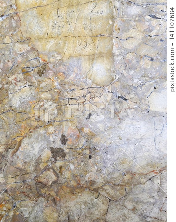 Surface texture of natural beige-brown breccia marble wall. Surface texture of natural beige-brown breccia marble wall. 141107684