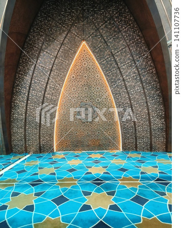 Interior wall structure of Al Jabbar with star patterns. Interior wall structure of Al Jabbar with star patterns. 141107736