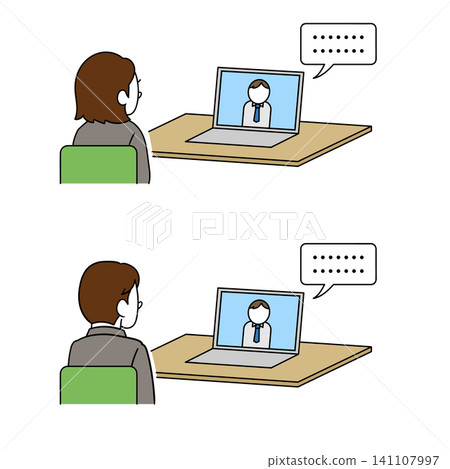 Business people conducting online meetings Business people conducting online meetings 141107997