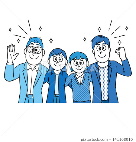 A business illustration of a man and woman with their arms around each other's shoulders; a picture of hardworking men and women. A business illustration of a man and woman with their arms around each other's shoulders; a picture of hardworking men and women. 141108010