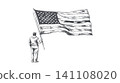 Person holding grunge american flag waving proudly Person holding grunge american flag waving proudly 141108020