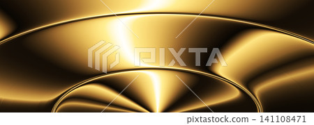 Gold wave swoosh on realistic gold wide abstract background. Luxury vector illustration Gold wave swoosh on realistic gold wide abstract background. Luxury vector illustration 141108471