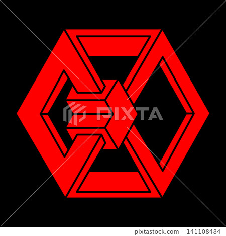 Impossible optical illusion shapes. Logo. Optical art objects. Impossible figures. Line art. Unreal geometric objects. Impossible optical illusion shapes. Logo. Optical art objects. Impossible figures. Line art. Unreal geometric objects. 141108484