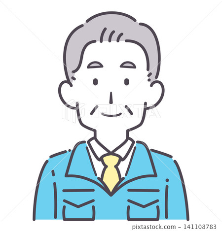 Simple illustration of a senior man in work clothes. Simple illustration of a senior man in work clothes. 141108783