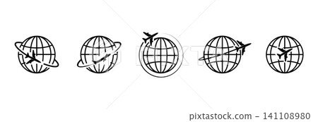 Airplane and transportation around the earth. Airplane and transportation around the earth. 141108980