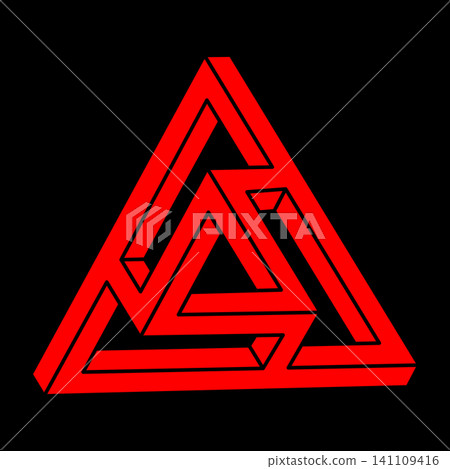 Impossible shapes. Sacred geometry figure. Optical illusion. Abstract eternal geometric object. Impossible endless outline. Optical art. Impossible geometry shape on a black background. Escher style. Impossible shapes. Sacred geometry figure. Optical illusion. Abstract eternal geometric object. Impossible endless outline. Optical art. Impossible geometry shape on a black background. Escher style. 141109416