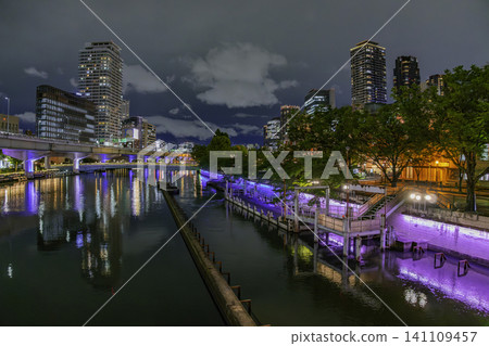 Osaka night view: Nakanoshima, Hokoryu Bridge and Dojima River, Osaka City, Osaka Prefecture Osaka night view: Nakanoshima, Hokoryu Bridge and Dojima River, Osaka City, Osaka Prefecture 141109457