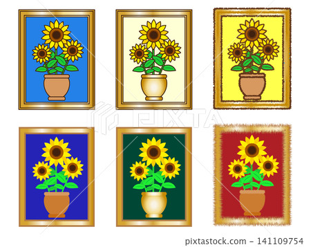 Picture frame and painting illustration set Picture frame and painting illustration set 141109754
