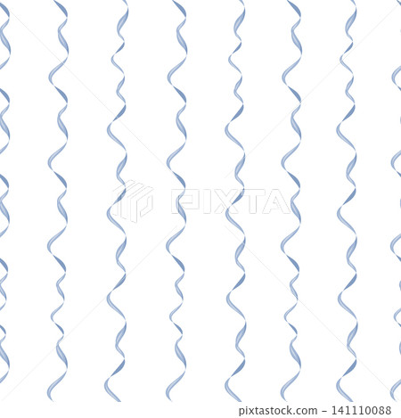 A seamless pattern of blue festive ribbons. Vector illustration in soft pastel tones. Minimalistic ribbon background for birthday wrapping paper, invitations, nursery textiles, holiday packaging, and A seamless pattern of blue festive ribbons. Vector illustration in soft pastel tones. Minimalistic ribbon background for birthday wrapping paper, invitations, nursery textiles, holiday packaging, and 141110088