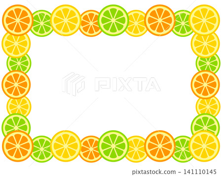 Sliced fruit frame illustration material 3 Sliced fruit frame illustration material 3 141110145