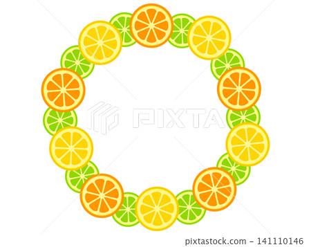 Sliced fruit frame illustration material 4 Sliced fruit frame illustration material 4 141110146