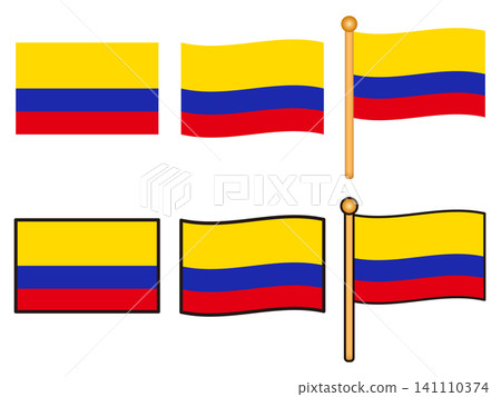 Colombian flag illustration set Colombian flag illustration set 141110374