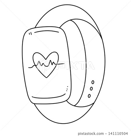 Simple line drawing shows a heart monitor Simple line drawing shows a heart monitor 141110504