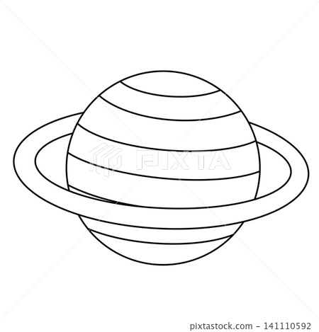 Simple line drawing of Saturn with rings 141110592