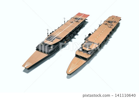 The three-deck aircraft carriers Akagi (right) and Kaga, former Imperial Japanese Navy. The three-deck aircraft carriers Akagi (right) and Kaga, former Imperial Japanese Navy. 141110640