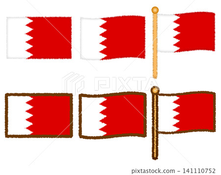 Bahrain flag illustration set 2 141110752