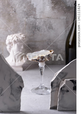 Champagne glass from oyster sea shell 141111824