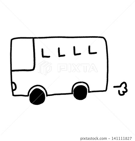 黑白線條繪製的公車插圖 | 公車路線/車輛 黑白線條繪製的公車插圖 | 公車路線/車輛 141111827