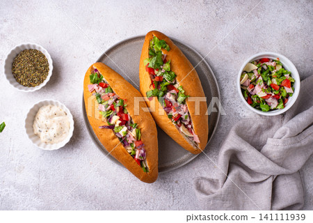 Trendy viral chopped Italian sandwich Trendy viral chopped Italian sandwich 141111939