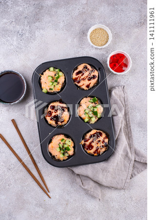 Trendy sushi muffin or cupcake Trendy sushi muffin or cupcake 141111961