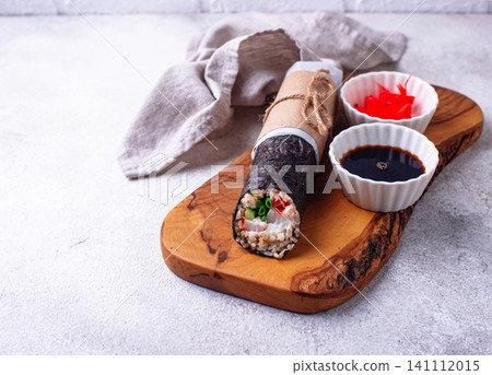 Trendy viral sushi burrito or shawarma Trendy viral sushi burrito or shawarma 141112015