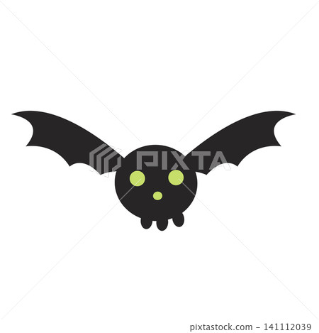 Cute Kawaii Pastel Halloween Skull Bat Vector Illustration Cute Kawaii Pastel Halloween Skull Bat Vector Illustration 141112039