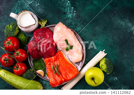 Clean eating balanced protein healthy food. Clean eating balanced protein healthy food. 141112062