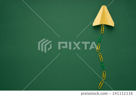 Paper plane flying up forming success path to education Paper plane flying up forming success path to education 141112116
