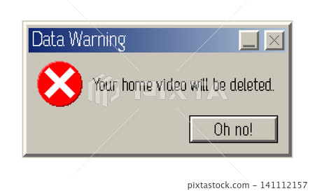 Retro pixel data warning error window with funny message Retro pixel data warning error window with funny message 141112157
