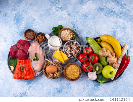 Clean eating balanced protein healthy food. Clean eating balanced protein healthy food. 141112164