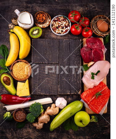 Clean eating balanced protein healthy food. Clean eating balanced protein healthy food. 141112190