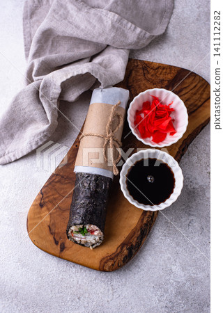 Trendy viral sushi burrito or shawarma Trendy viral sushi burrito or shawarma 141112282