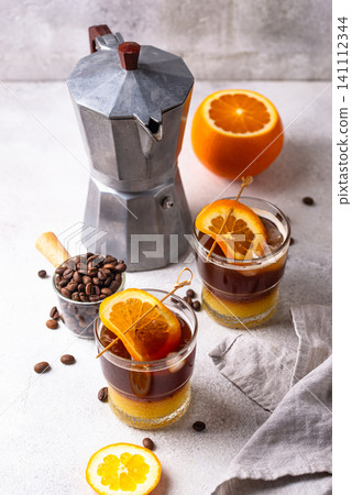 Coffee with orange juice or bumble 141112344